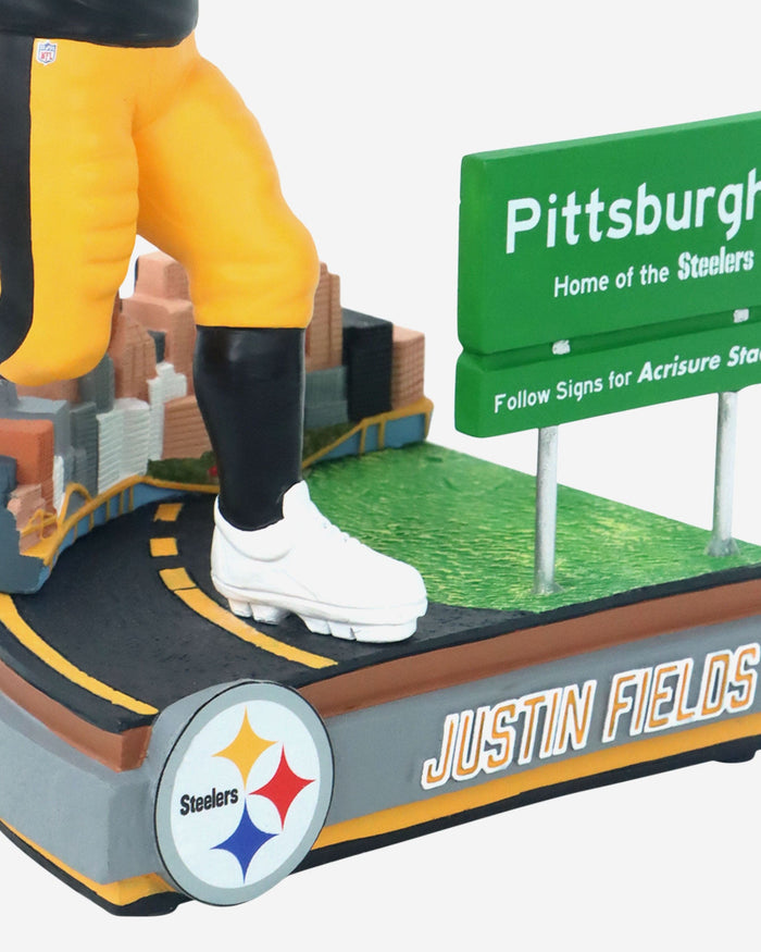 Justin Fields Pittsburgh Steelers Next Stop Bobblehead FOCO - FOCO.com