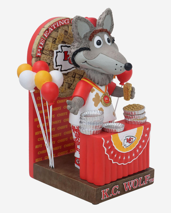 KC Wolf Kansas City Chiefs Pie Eating Contest Mascot Bobblehead FOCO - FOCO.com