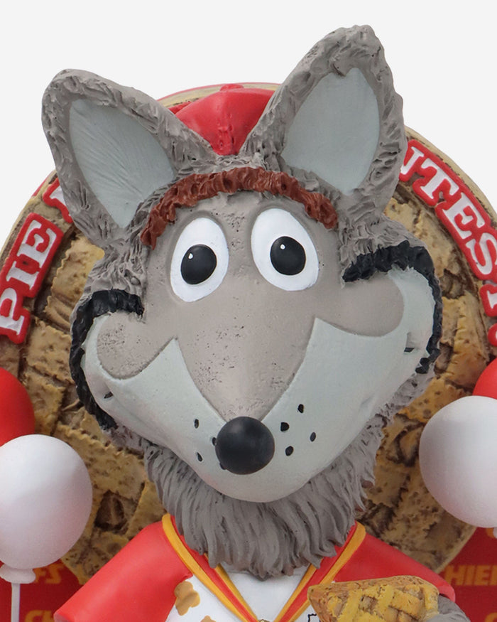 KC Wolf Kansas City Chiefs Pie Eating Contest Mascot Bobblehead FOCO - FOCO.com