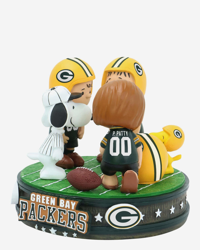 Green Bay Packers Peanuts Huddle Mini Bobblehead Scene FOCO - FOCO.com