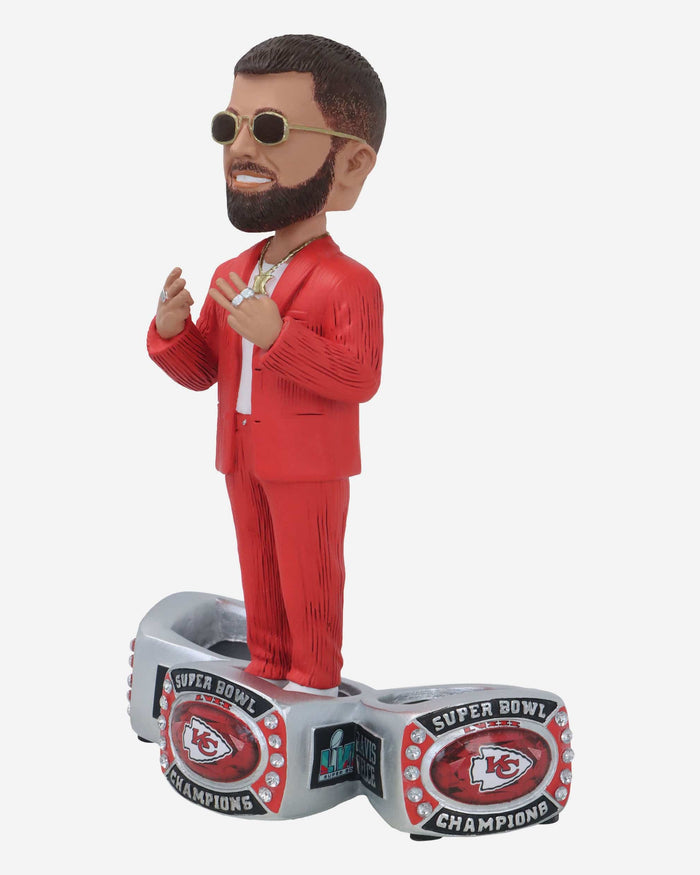 Travis Kelce Kansas City Chiefs Ring Ceremony Triple Ring Base Bobblehead FOCO - FOCO.com