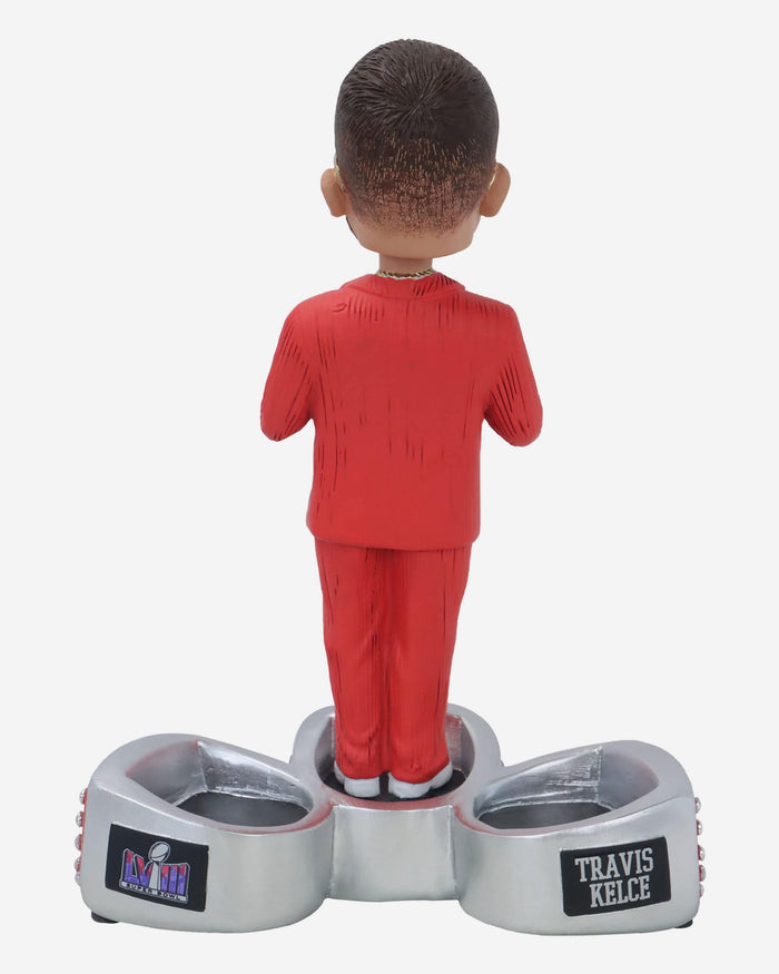 Travis Kelce Kansas City Chiefs Ring Ceremony Triple Ring Base Bobblehead FOCO - FOCO.com
