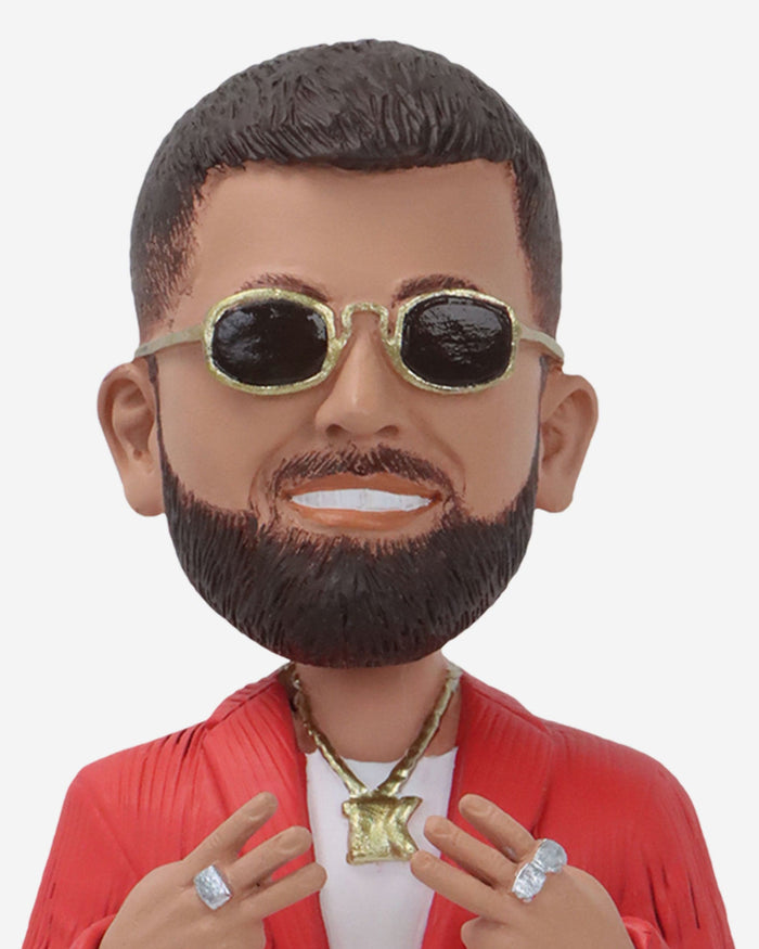 Travis Kelce Kansas City Chiefs Ring Ceremony Triple Ring Base Bobblehead FOCO - FOCO.com