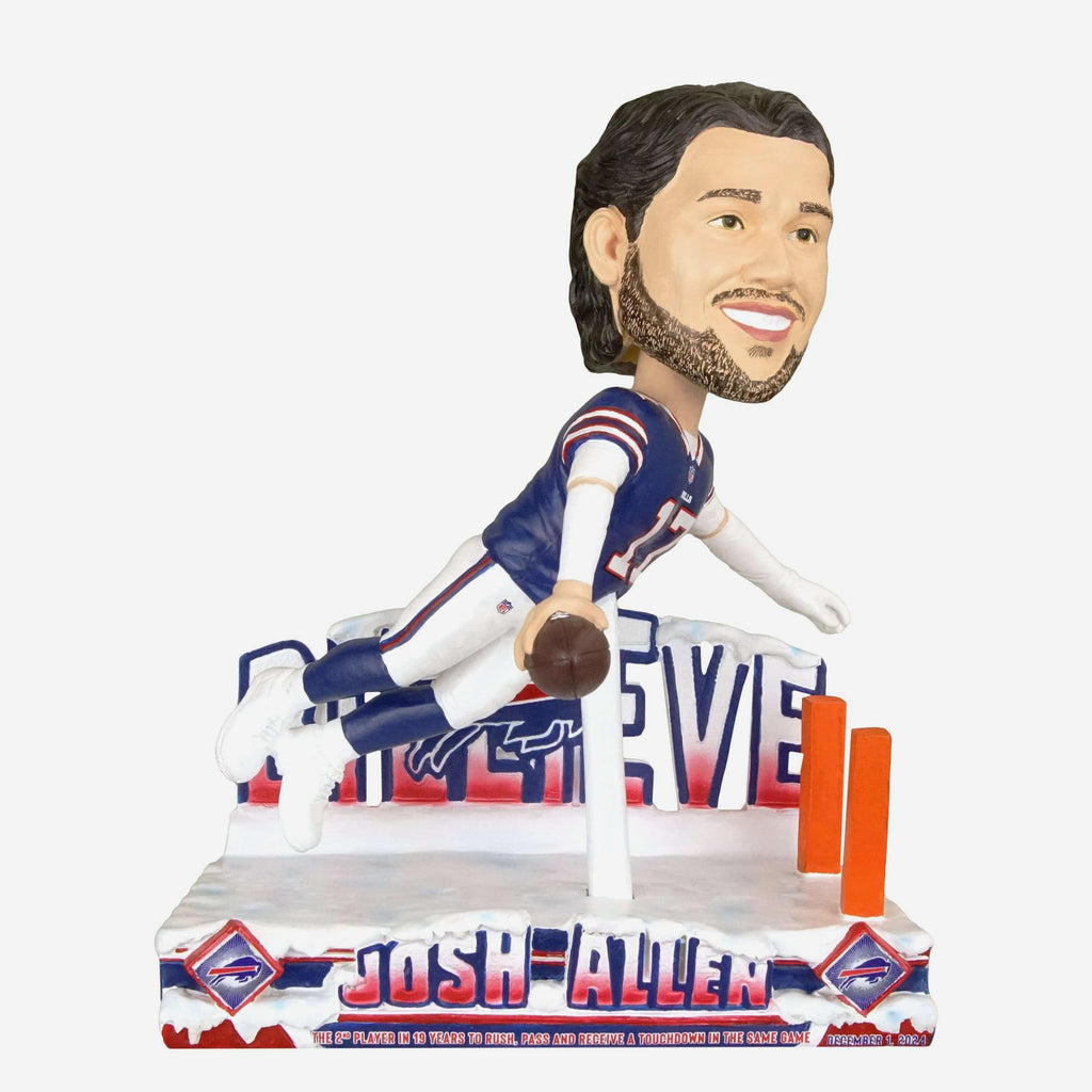 Josh Allen Buffalo Bills Rushing & Receiving & Throwing Touchdown Milestone Bobblehead FOCO - FOCO.com