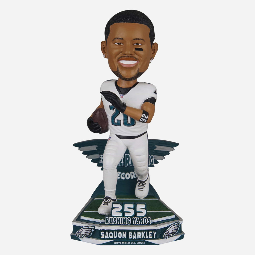 Saquon Barkley Philadelphia Eagles Single Game Franchise and Career High Rushing Record Bobblehead FOCO - FOCO.com