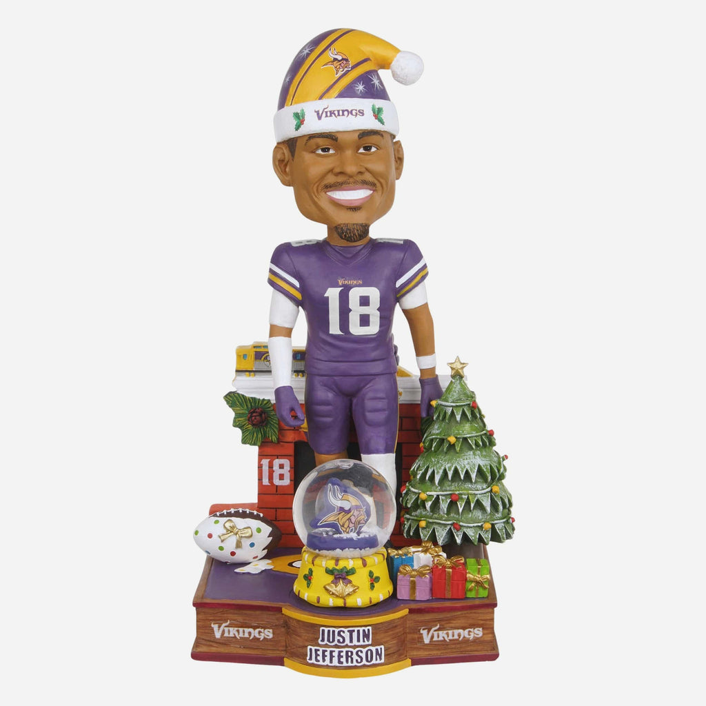 Justin Jefferson Minnesota Vikings Snow Globe Bobblehead FOCO - FOCO.com