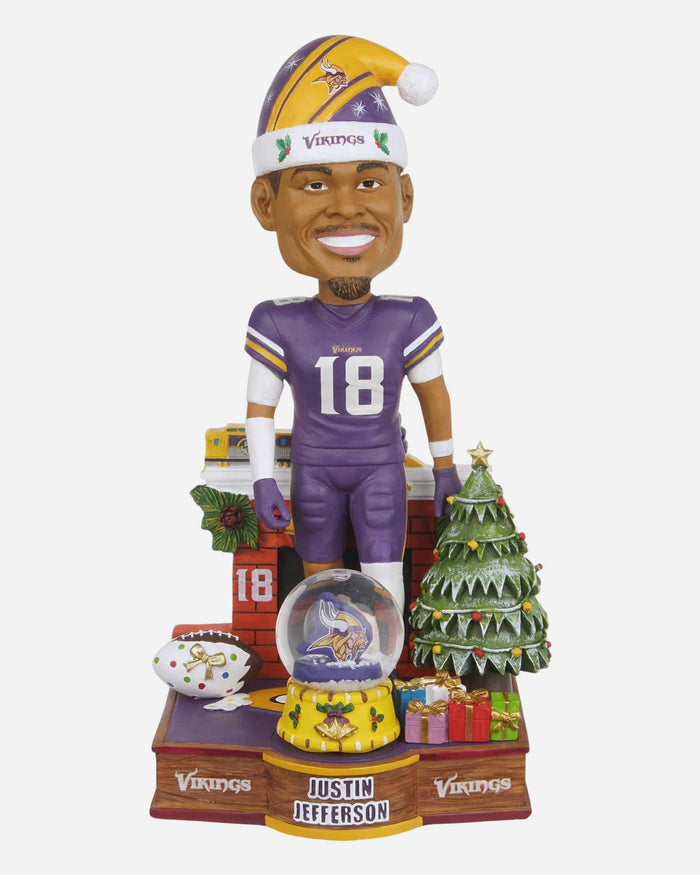 Justin Jefferson Minnesota Vikings Snow Globe Bobblehead FOCO - FOCO.com