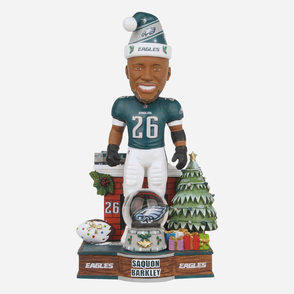 Saquon Barkley Philadelphia Eagles Snow Globe Bobblehead FOCO - FOCO.com