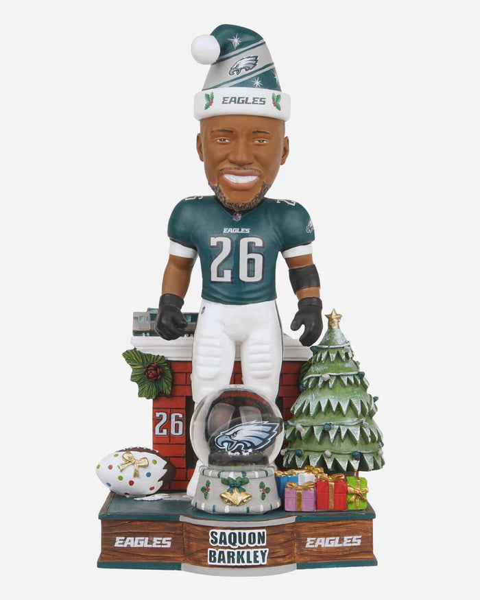 Saquon Barkley Philadelphia Eagles Snow Globe Bobblehead FOCO - FOCO.com