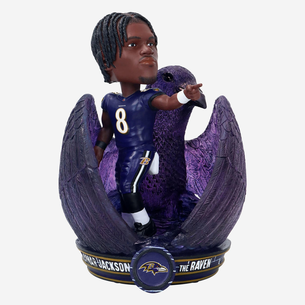 Lamar Jackson Baltimore Ravens Raven Spirit Animal Bobblehead FOCO - FOCO.com