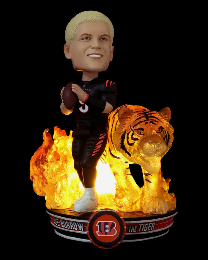 Joe Burrow Cincinnati Bengals Tiger Spirit Animal Bobblehead FOCO - FOCO.com