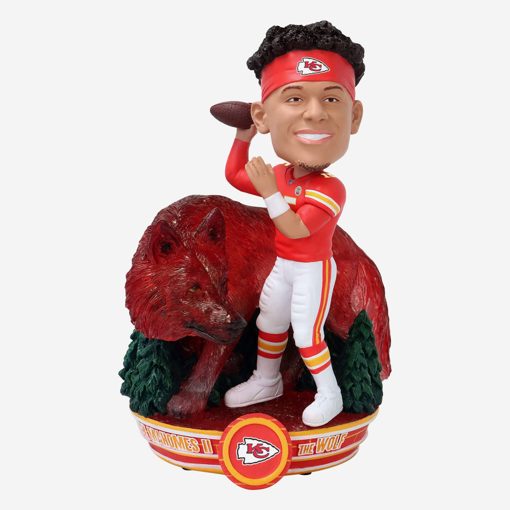 Patrick Mahomes Kansas City Chiefs Wolf Spirit Animal Bobblehead FOCO - FOCO.com