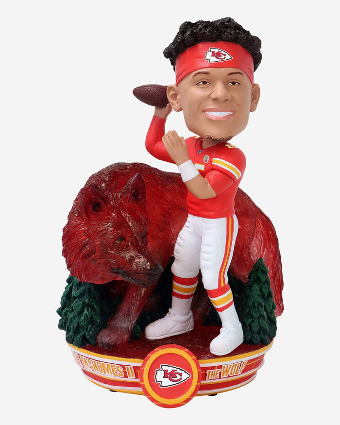 Patrick Mahomes Kansas City Chiefs Wolf Spirit Animal Bobblehead FOCO - FOCO.com