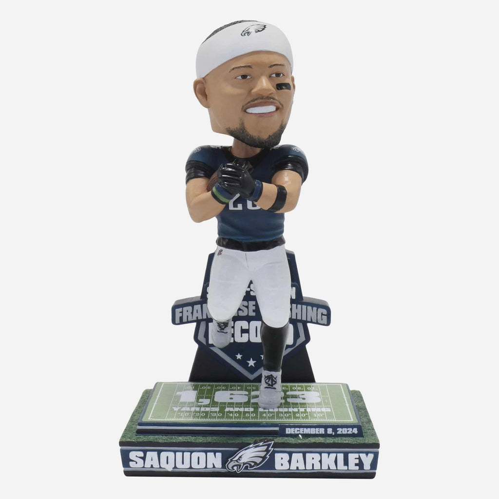 Saquon Barkley Philadelphia Eagles Single Season Franchise Rushing Record Bobblehead FOCO - FOCO.com