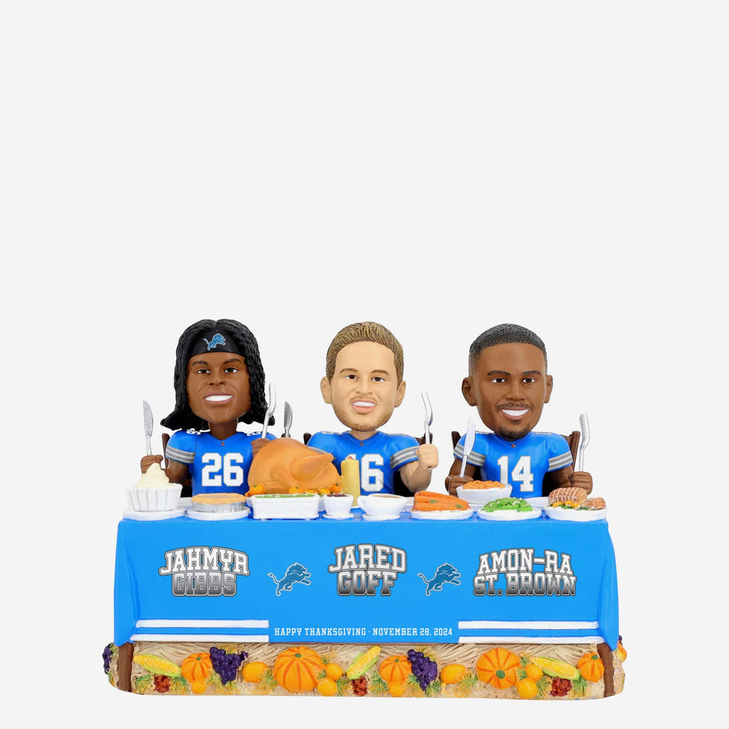 Detroit Lions Thanksgiving Feast Mini Bobblehead Scene FOCO - FOCO.com