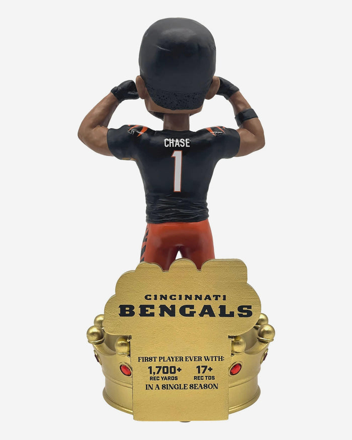 Ja'Marr Chase Cincinnati Bengals Receiving Triple Crown Bobblehead FOCO - FOCO.com