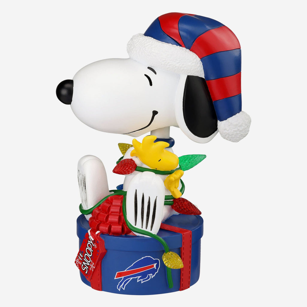 Buffalo Bills Snoopy & Woodstock Peanuts Christmas Light Up Bobblehead FOCO - FOCO.com