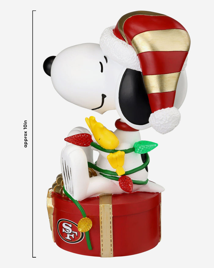 San Francisco 49ers Snoopy & Woodstock Peanuts Christmas Light Up Bobblehead FOCO - FOCO.com