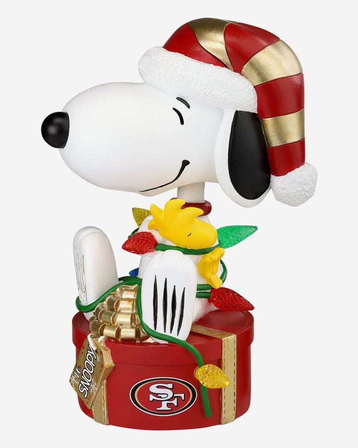 San Francisco 49ers Snoopy & Woodstock Peanuts Christmas Light Up Bobblehead FOCO - FOCO.com