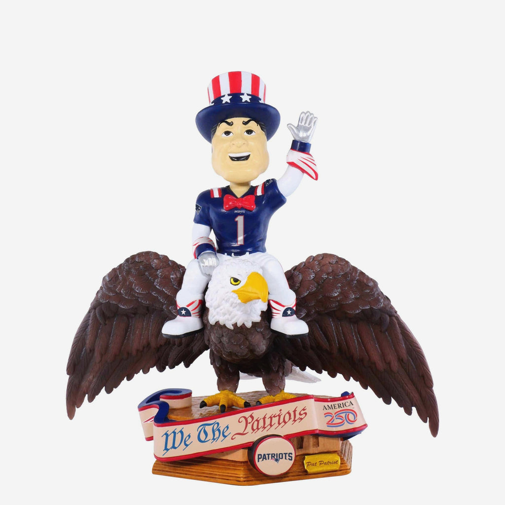 Pat the Patriot New England Patriots America's 250th Anniversary Bald Eagle Mascot Bobblehead FOCO - FOCO.com