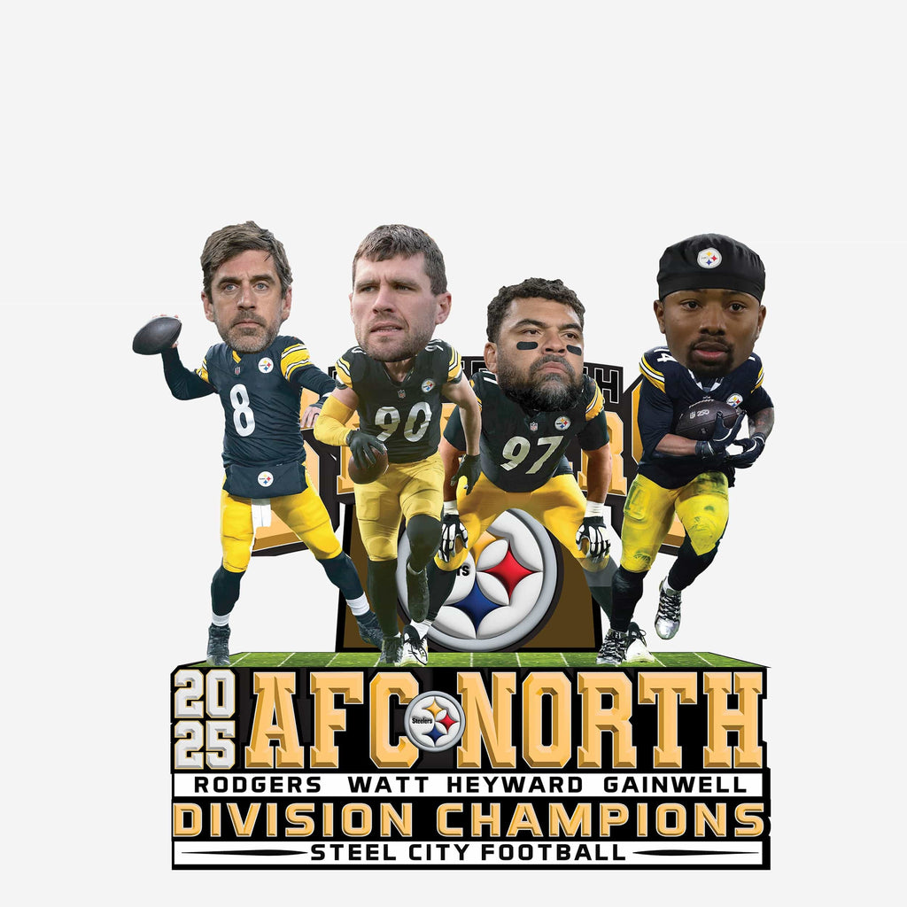 Pittsburgh Steelers 2025 AFC North Division Champions Mini Bobblehead Scene FOCO - FOCO.com