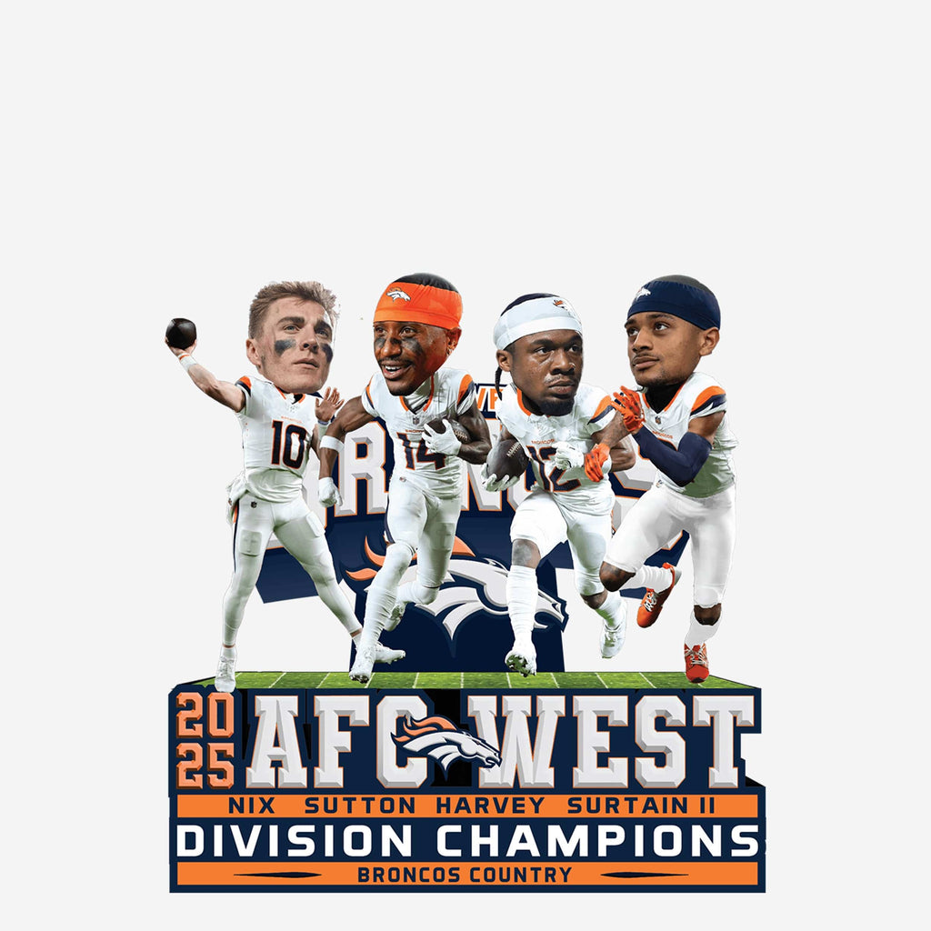 Denver Broncos 2025 AFC West Division Champions Mini Bobblehead Scene FOCO - FOCO.com