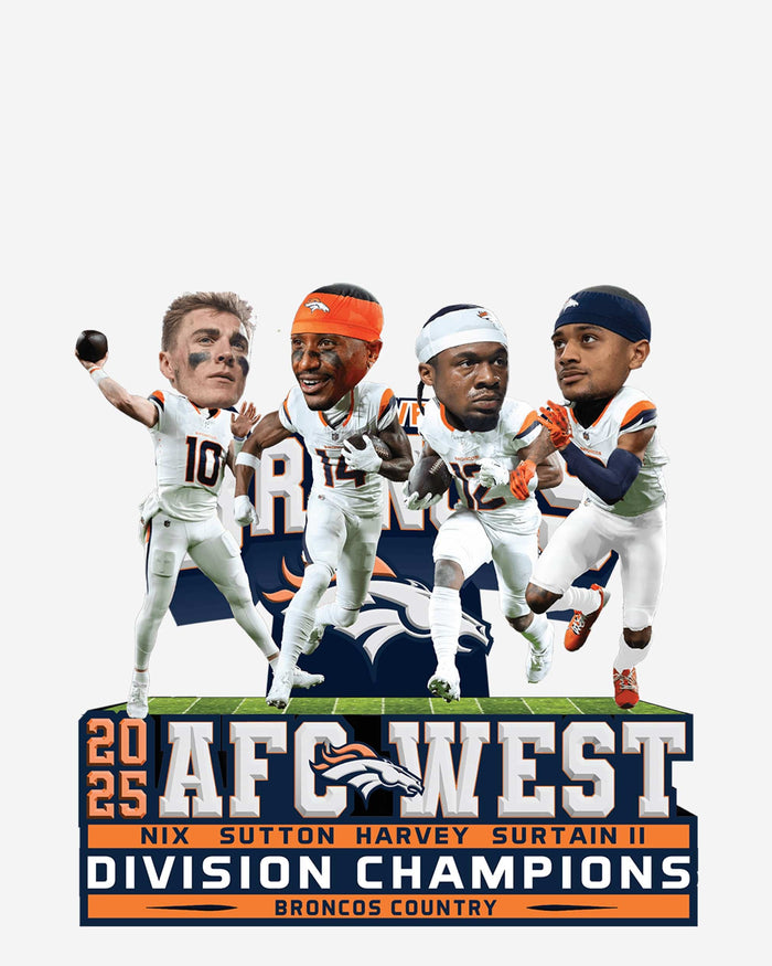 Denver Broncos 2025 AFC West Division Champions Mini Bobblehead Scene FOCO - FOCO.com