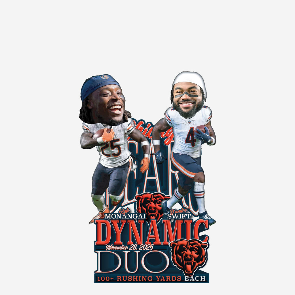D'Andre Swift & Kyle Monangai Chicago Bears Dynamic Duo Bobblehead FOCO - FOCO.com