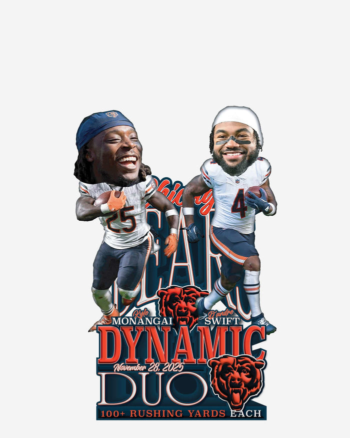 D'Andre Swift & Kyle Monangai Chicago Bears Dynamic Duo Bobblehead FOCO - FOCO.com