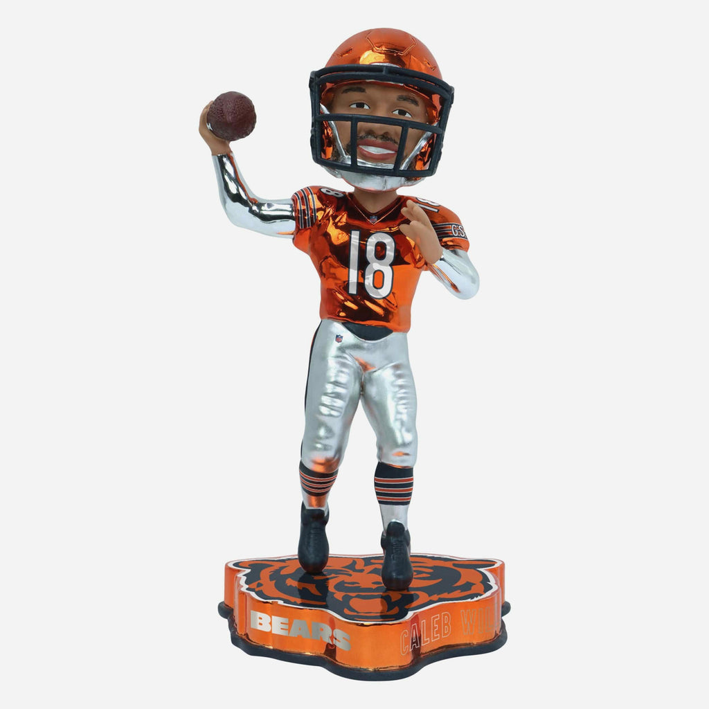 Caleb Williams Chicago Bears Electroplated Edition Bobblehead FOCO - FOCO.com