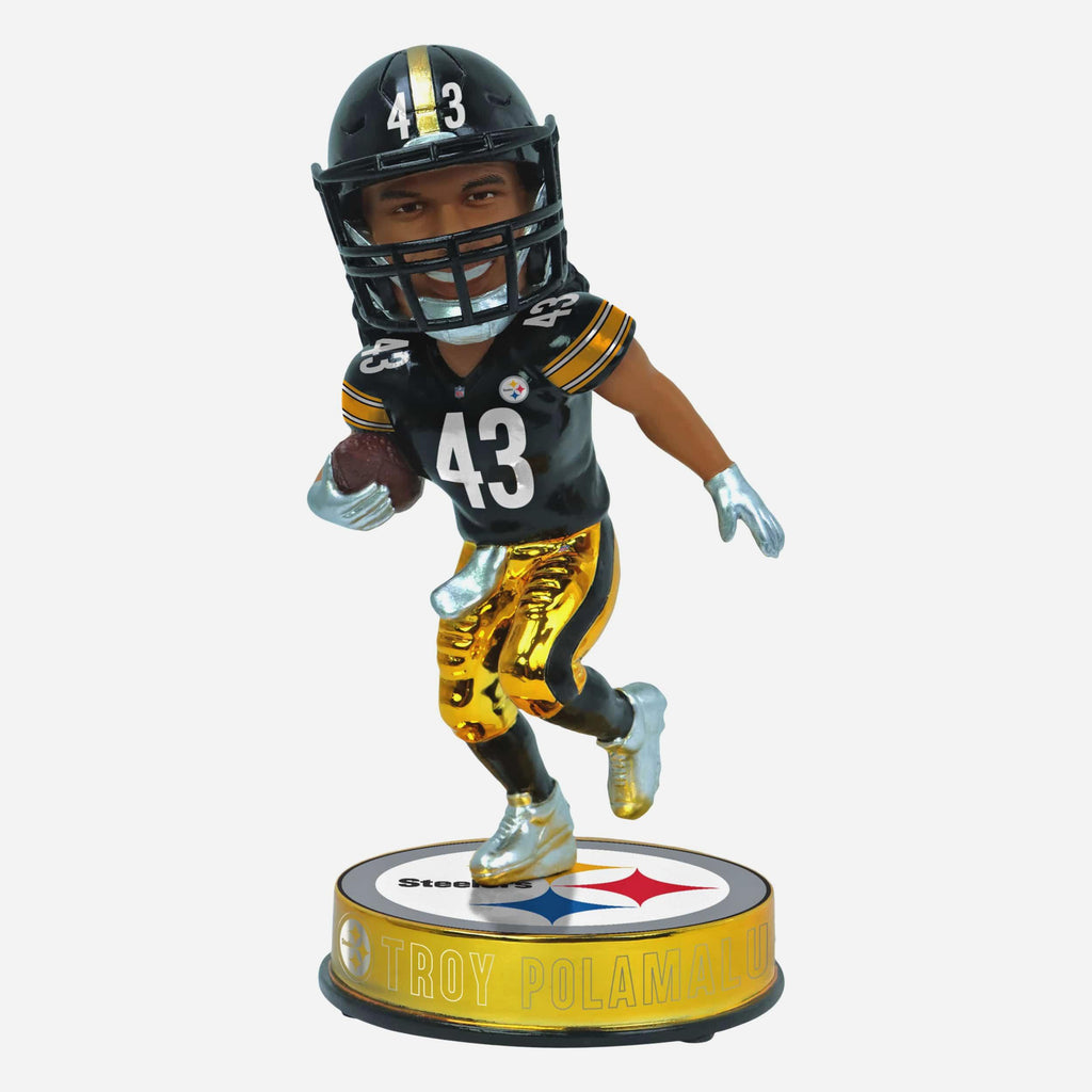 Troy Polamalu Pittsburgh Steelers Electroplated Edition Bobblehead FOCO - FOCO.com