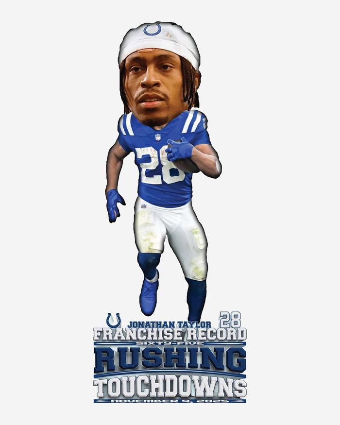 Jonathan Taylor Indianapolis Colts All Time Rushing Touchdowns Franchise Record Bobblehead FOCO - FOCO.com
