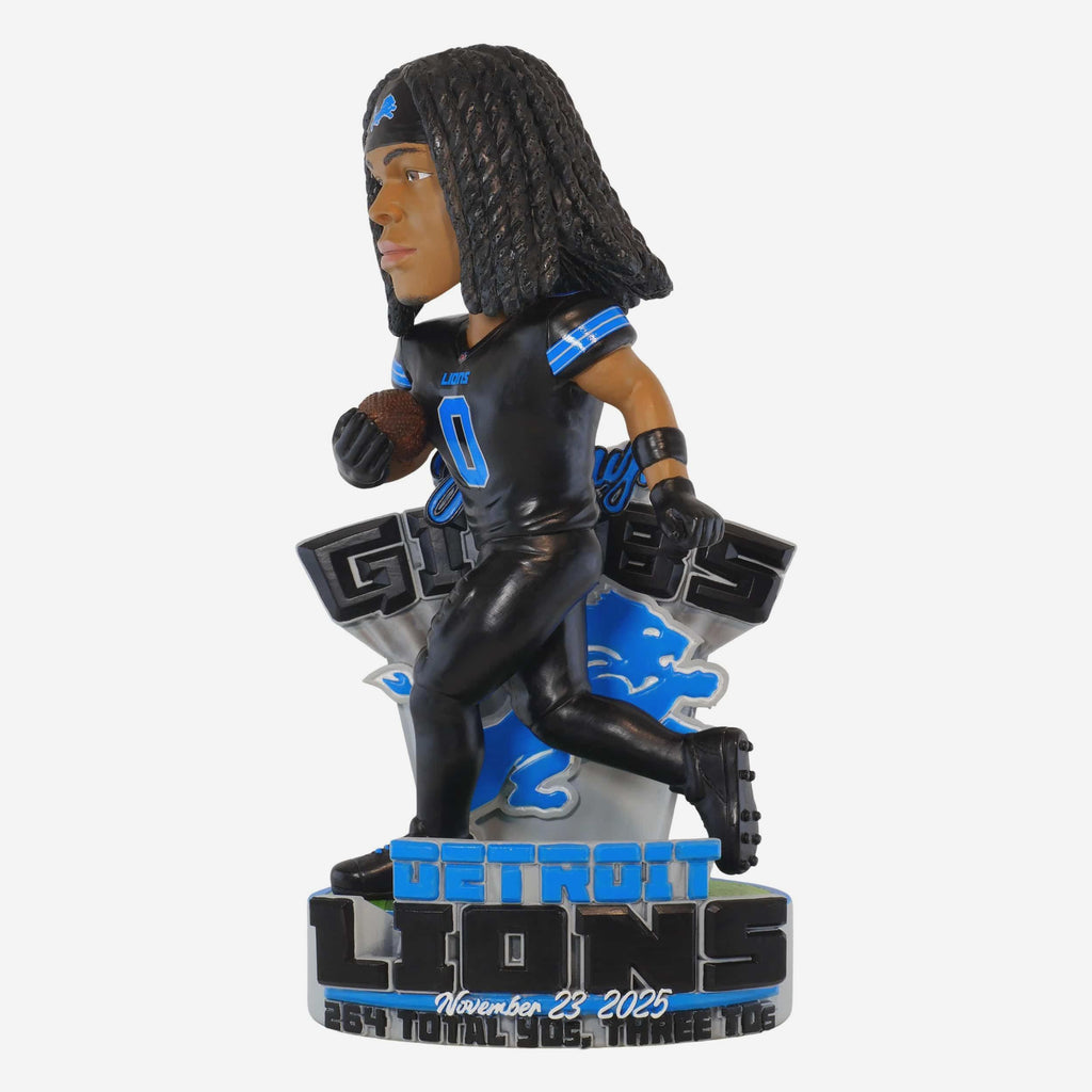 Jahmyr Gibbs Detroit Lions 3 Touchdowns & 264 Scrimmage Yards Gamebreaker Bobblehead FOCO - FOCO.com