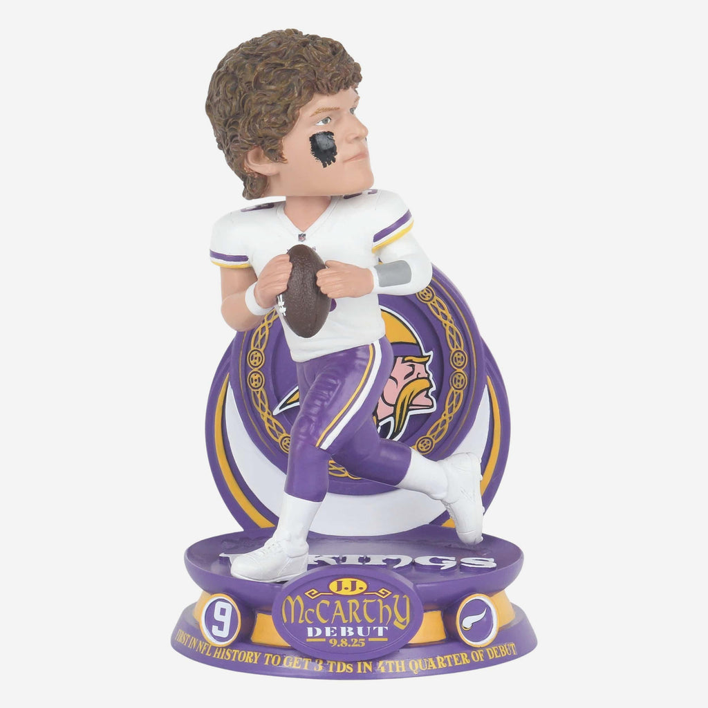 JJ McCarthy Minnesota Vikings Debut Gamebreaker Bobblehead FOCO - FOCO.com