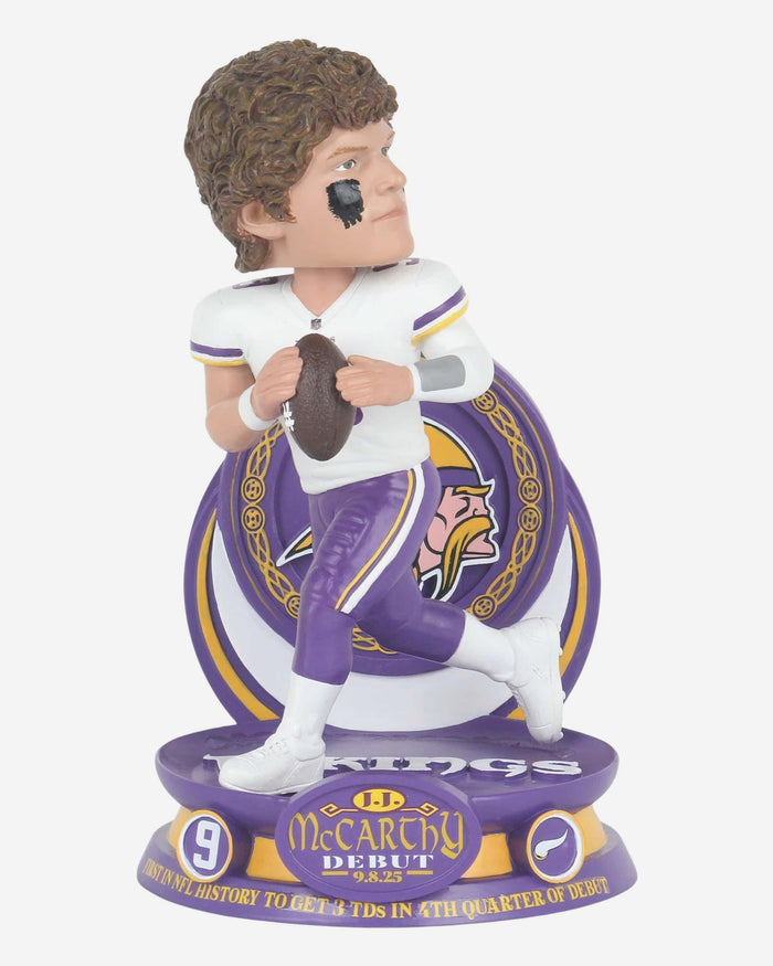 JJ McCarthy Minnesota Vikings Debut Gamebreaker Bobblehead FOCO - FOCO.com