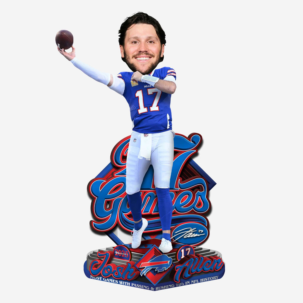 Josh Allen Buffalo Bills Most Games With Passing & Rushing Touchdown In NFL History Bobblehead FOCO - FOCO.com