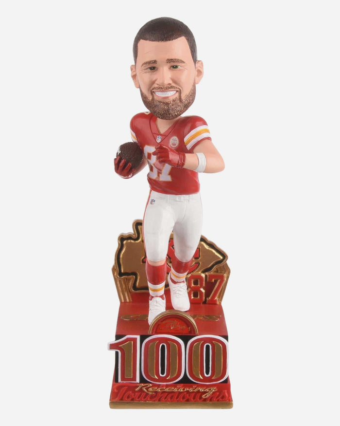 Travis Kelce Kansas City Chiefs Milestone 100 Career Touchdowns Bobblehead FOCO - FOCO.com