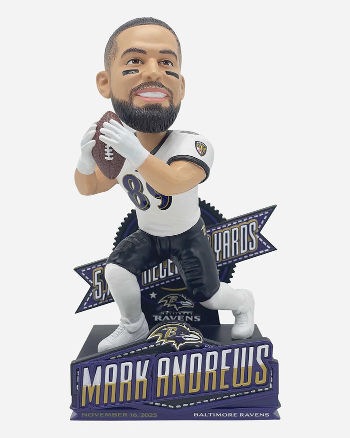 Mark Andrews Baltimore Ravens Most Receiving Yards In Franchise History Bobblehead FOCO - FOCO.com