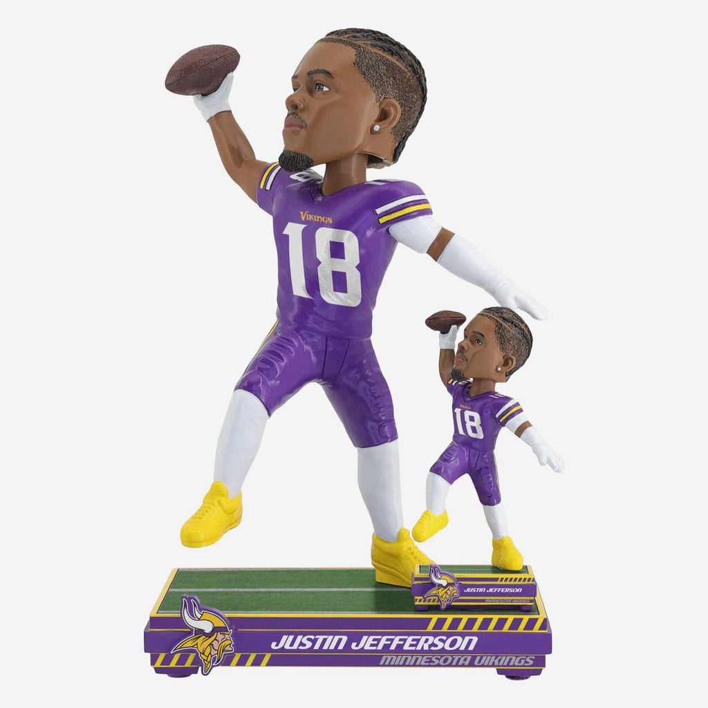 Justin Jefferson Minnesota Vikings Magnetized Bobble Dubblz Bobblehead FOCO - FOCO.com