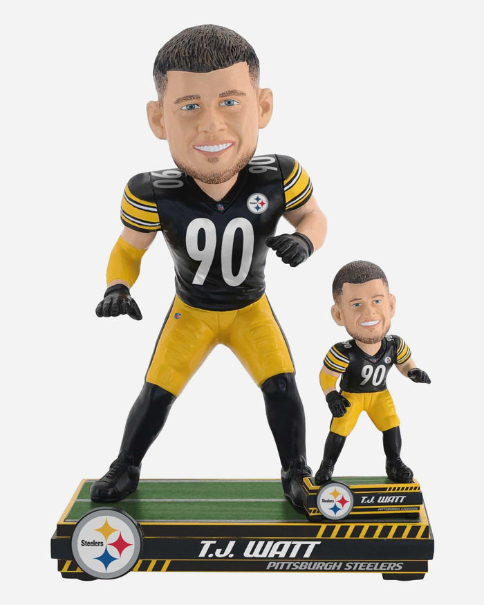 TJ Watt Pittsburgh Steelers Magnetized Bobble Dubblz Bobblehead FOCO - FOCO.com