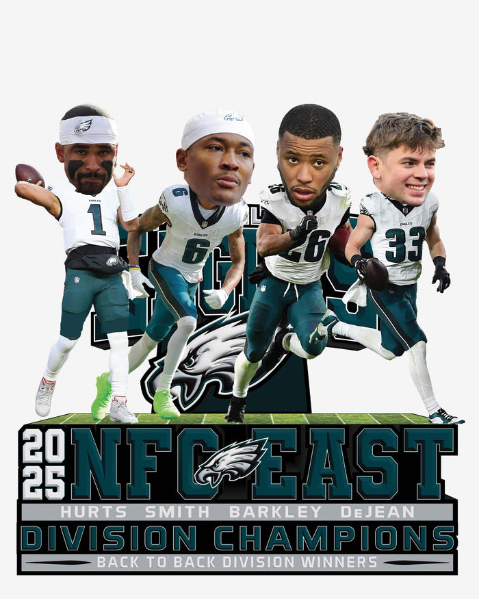 Philadelphia Eagles 2025 NFC East Division Champions Mini Bobblehead Scene FOCO - FOCO.com