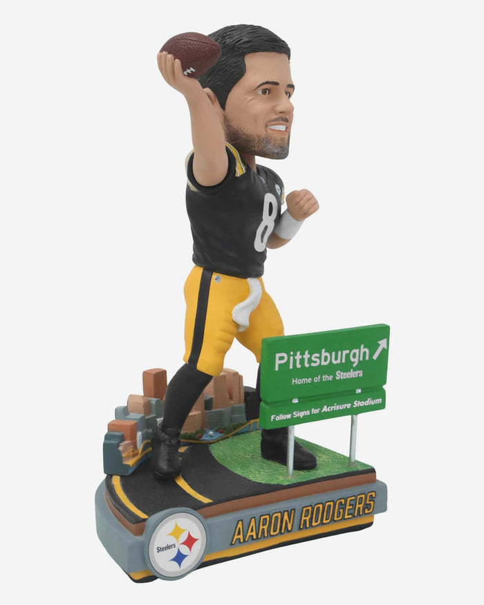 Aaron Rodgers Pittsburgh Steelers Next Stop Bobblehead FOCO - FOCO.com