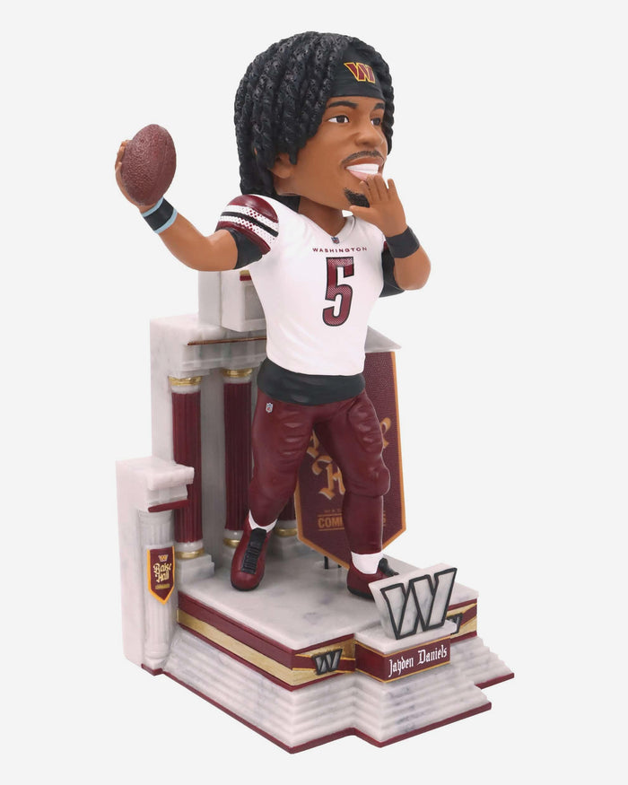 Jayden Daniels Washington Commanders Raise Hail Banner Raising Bobblehead FOCO - FOCO.com