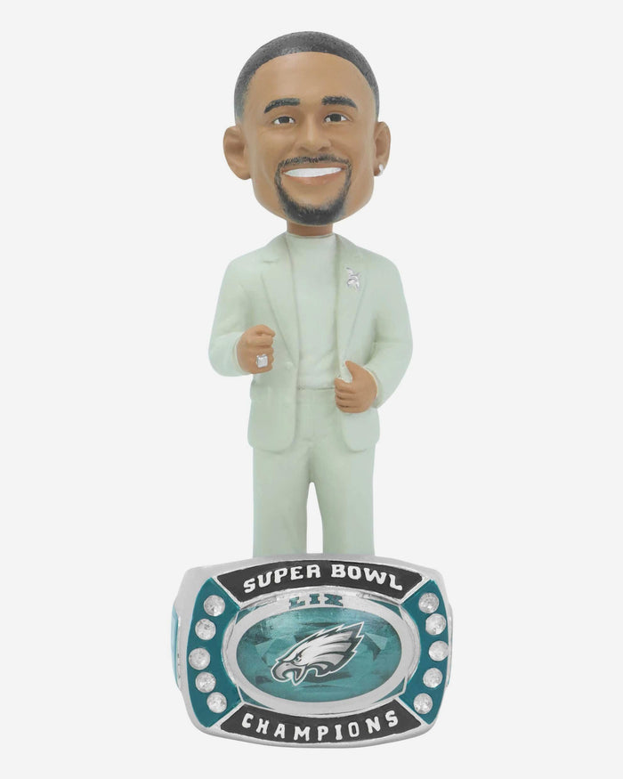 Jalen Hurts Philadelphia Eagles Ring Ceremony Ring Base Bobblehead FOCO - FOCO.com