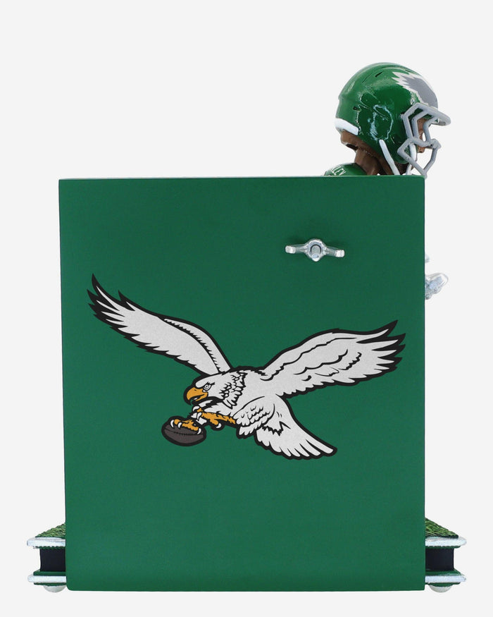 Saquon Barkley Philadelphia Eagles Reverse Hurdle Mini Bobblehead Scene FOCO - FOCO.com