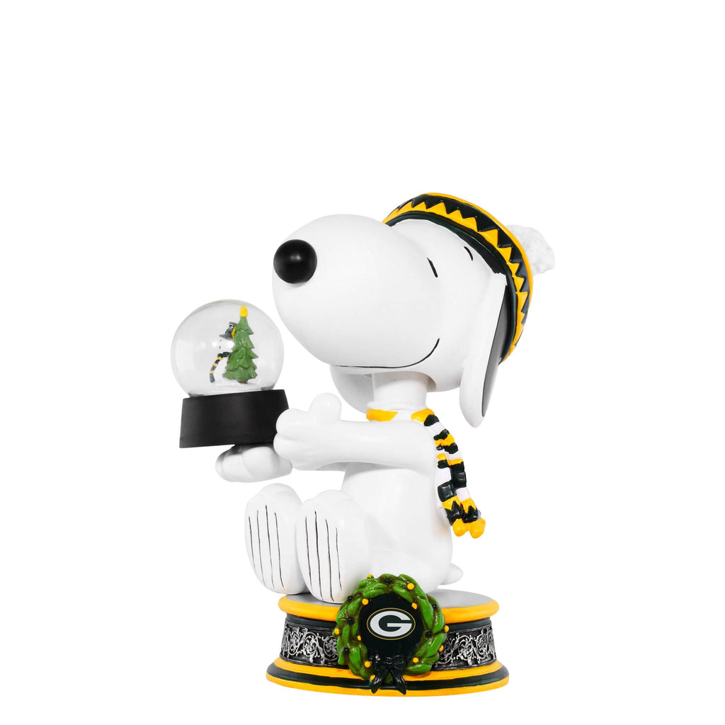 Green Bay Packers Snoopy Peanuts Snow Globe Bobblehead FOCO - FOCO.com