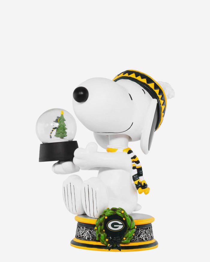 Green Bay Packers Snoopy Peanuts Snow Globe Bobblehead FOCO - FOCO.com