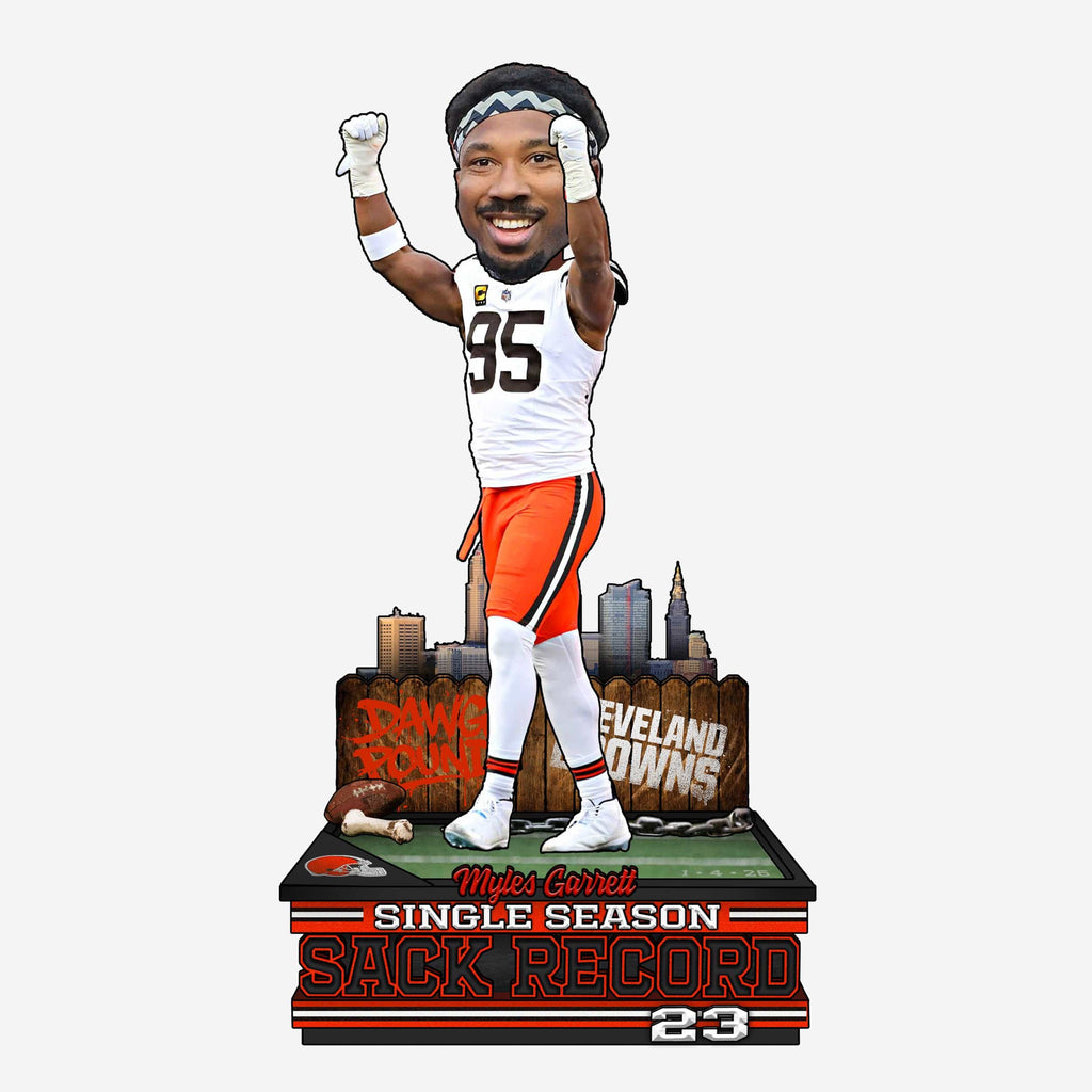 Myles Garrett Cleveland Browns NFL Single Season Sack Record Bobblehead FOCO - FOCO.com