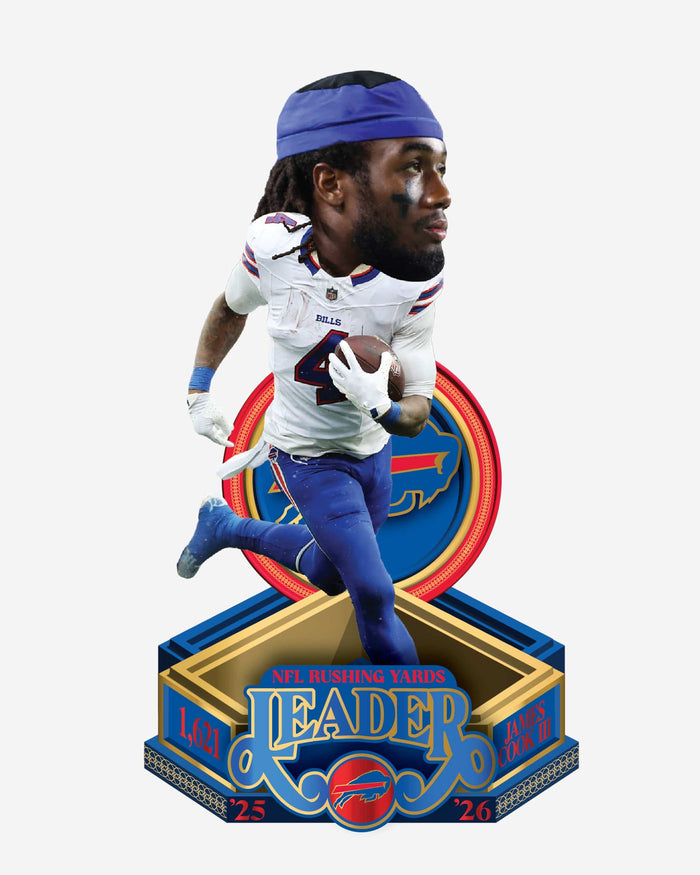 James Cook III Buffalo Bills 2025 NFL Rushing Yards Leader Bobblehead FOCO - FOCO.com