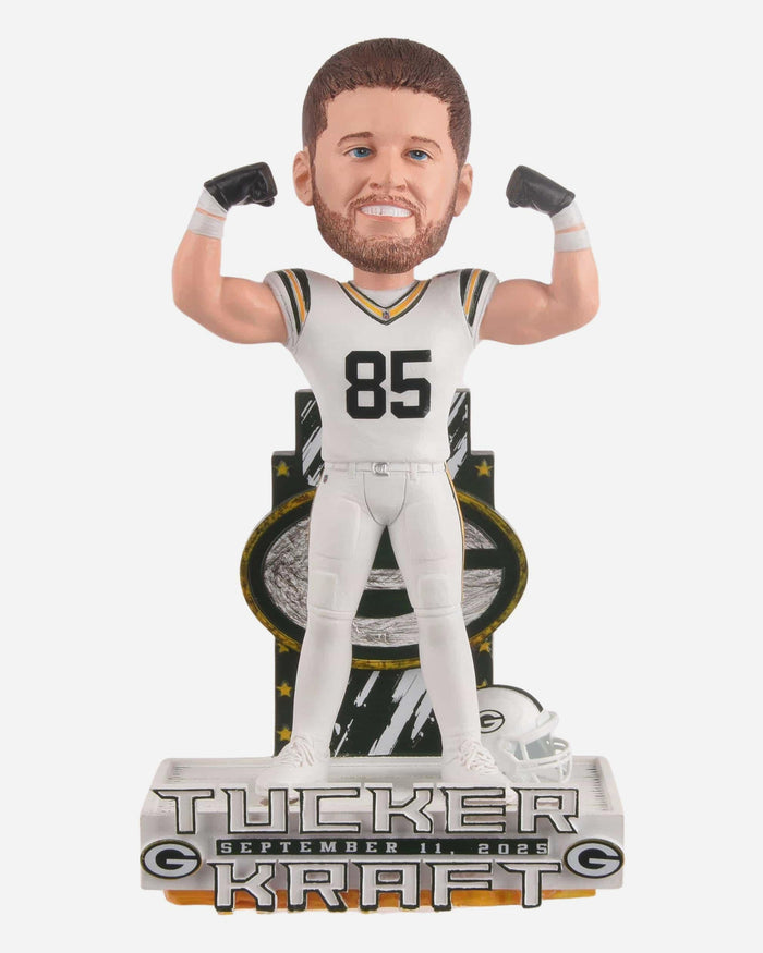 Tucker Kraft Green Bay Packers White Out Gamebreaker Bobblehead FOCO - FOCO.com